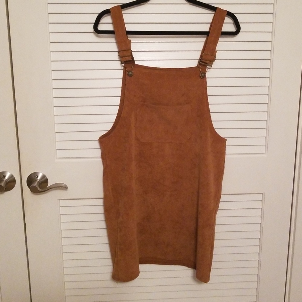 SHEIN Pinafore Corduroy Mini Dress